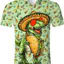 RAISEVERN Mens Hawaiian Shirt Casual Button Down Short Sleeve Tropical Beach Dress Shirt for Summer Holiday (Large, Multicoloured 79)