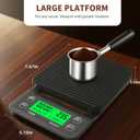 Coffee Scale with Timer - 0.1g Accurate, 3kg Drip Espresso Scale for Pour Over Coffee, Portable Digital Kitchen Food Scale with, LCD Displa, Non-Slip Mat (Including Batteries) - Black
