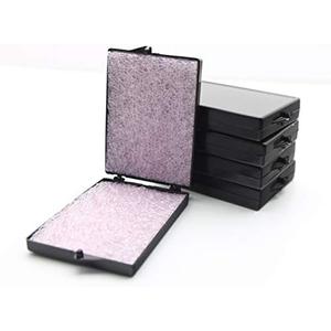 Black Conductive Hinged Plastic Storage Box with Pink 1/4" Anti-Static Foam. Box is 2 9/16" L x 3 1/2" W x 1/2" H - 10 Pieces Per Pack 4 Pack