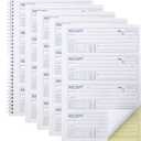 Professional Money and Rent Receipt Book Two Part Carbonless Copy Spiral Bound(5 Packs)