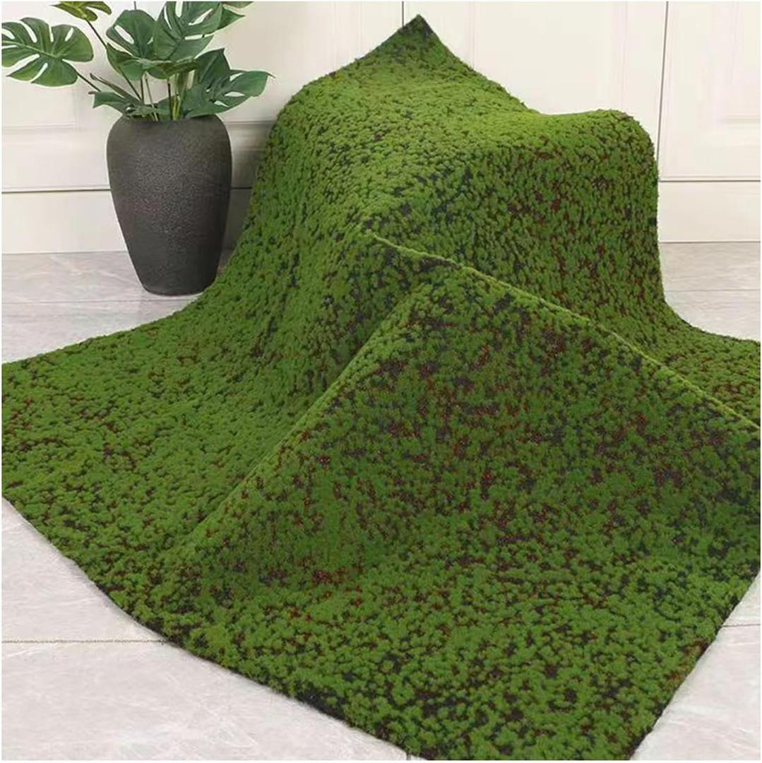 SCITOY Artificial Moss Mat, Soft Simulated Moss Mat, Faux Moss, DIY Festive Landscape Showcase Decoration (C-100x100cm/3.3x3.3ft) (Green)