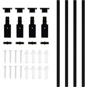 VANoopee H Track Lighting Rails Kit, 13FT H Type Rails Black With End Caps and Live End Feed Connector, Compatible With Single Circuit 120V H Style System, for LED Lighting Heads