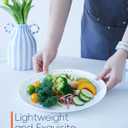 10.5 inch Dinner Plate Set of 6, Lightweight Round Opal Glass Dinnerware Plates, Dishwasher and Microwave Safe, Black Modern Speckled Design (Galaxy)