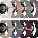 8 Pack Stretchy Bands Compatible with Samsung Galaxy Watch 7 6 5 4 40mm 44mm/Galaxy 5 Pro 45mm/6 4 Classic 46mm 42mm 43mm 47mm/Active 2, 20mm Nylon Elastic Watch Strap Sport Wristbands for Women Men