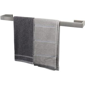 TocTen Bath Towel Rack - Square Base Thicken SUS304 Stainless Steel Towel Bar for Bathroom, Bathroom Bar Accessories Towel Rod Heavy Duty Wall Mounted Towel Holder (Brushed Nickel, 24 Inch)