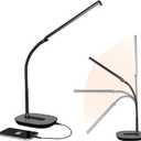 OttLite Strive LED Desk Lamp with USB Charging - ClearSun LED Technology - Adjustable & Flexible Neck, 3 Brightness Settings with Touch Activated Controls - Desk Lamp for Work, Study & Reading