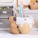 Capybara Resin Succulent Planter Set of 2 - Mini Garden Decor with Drainage Holes (4.1"x2.75", for Plant Lovers)