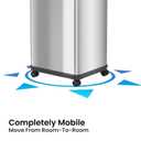 iTouchless Rolling 13 Gallon Sensor Kitchen Trash Can with Lid and Wheels, Odor Filter, Stainless Steel, Automatic Kitchen Trashcan Garbage Bin for Home Office Bedroom Living Room Garage Wastebasket