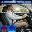 Cooling Car Seat Cover,Ventilated Seat Coolers for Vehicle with Vibration | 5 Quiet Turbo Fan,3 Speed,5 Vibration Mode,48 3D Air Vents,Anti Sweat Seat Cooler Pad,for Cars SUV Truck,Summer Driving