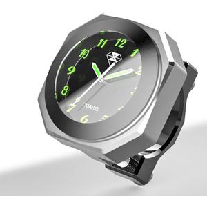 Waterproof 7/8"- 1 1/8" Handlebar Luminous Dial Motorcycle Clock for Dirt Bike Motocross Yamaha Kawasaki Honda Suzuki Harley Davidson (Silver) (Sliver)
