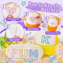 2 x Self-Adhesive Letter Patches for Kids Bags: NICEVINYL 26PCS Floral Fabric Varsity Initial Letters Stick on Patches for Caps - Colorful A-Z Alphabet Sticker for Clothing Jackets Jeans