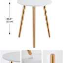 Apicizon Round Side Table Set of 2, White Nightstand Coffee End Table for Living Room, Bedroom, Small Spaces, Morden Side Table Home Decor Bedside with Wood Legs 16.5 Inches