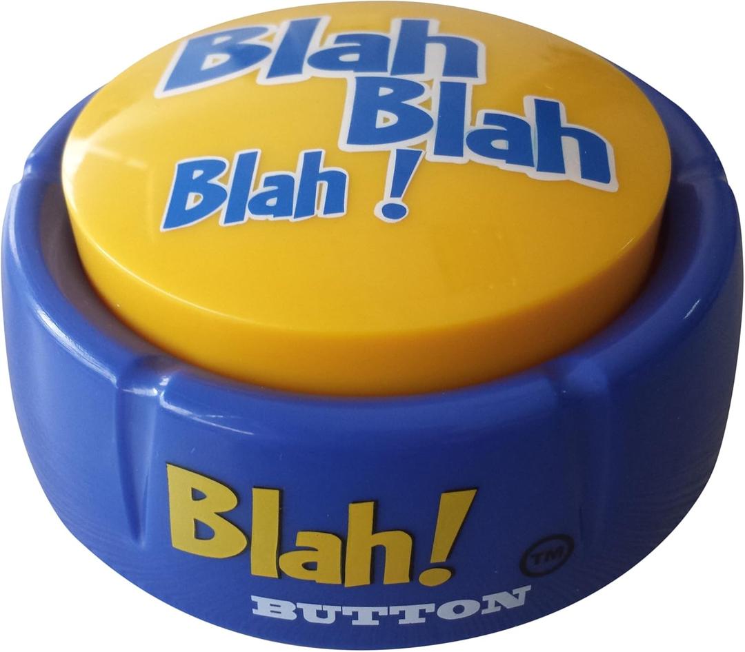 Talkie Toys Products Blah Button - 12 Hilarious Blah Sayings - Talking Toy for Stress Relief & Laughs - Funny Gift & Stocking Stuffer