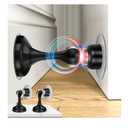 Crosize Magnetic Door Stoppers 2 Pack, Stainless Steel Door Stops, Wall-Mounted and Floor Mounting Metal Doorstops, Door Holder Keep Door Open, No Drilling Door Stop with Adhesive Tapes, Black