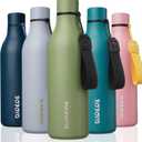 BJPKPK Insulated Water Bottles, 25 oz Stainless Steel Metal Water Bottle with Strap, BPA Free Leak Proof Jugs, Mugs, Flasks, Reusable Thermal Flasks for Sports & Travel, Forest Green