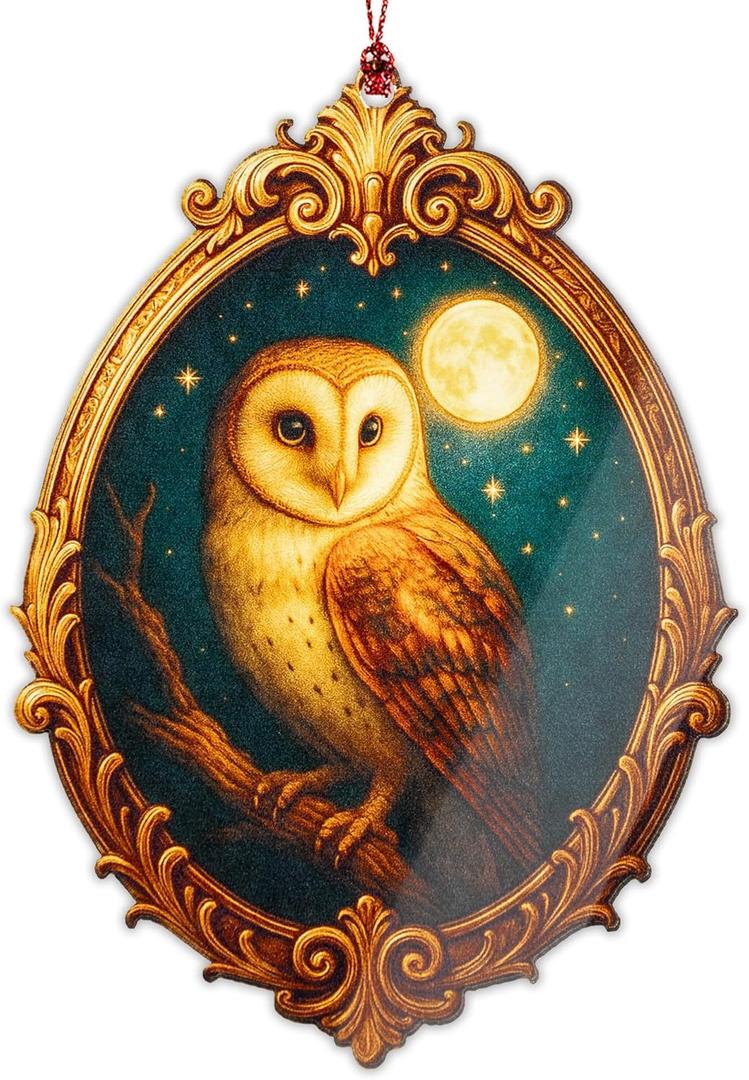 3 x Funny Christmas Ornaments 2026 - Owl Gifts - Book Lover Gift for Women, Christmas, Birthday, White Elephant Gift - Xmas Tree Funny Decoration Gifts for Friends, cowoker, Men, Women