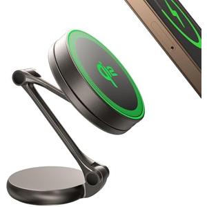 THREEKEY for MagSafe Car Mount Charger, Qi2 Wireless Car Charger, 15W Magnetic Charger Fast Charging, Retractable Phone Holder with 360°Rotation, Car Mount for iPhone17-12&Galaxy S25 Ultra