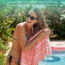 2 Pack Turkish Beach Towels with Bag Quick Dry Sand Free Soft Absorbent Adult Bath Pool Swim Long Wide Stripe Towel Cloud Linen Sandfree Chamois Mat Summer Thing Lightweight Thin Travel Blue