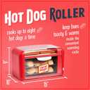 Nostalgia Oscar Mayer Extra Large 8 Hot Dog Roller & Bun Toaster Oven- Stainless Steel Grill Rollers for Cooking Veggie Sausages & Brats- Multi-Use Warming Oven with Adjustable Timer for Parties - Red, 13.5 X 8.1 X 7.6 Inches