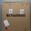 No Pawblems Free Standing Dog Gate with Door, 30'' Tall Foldable Dog Fence for Indoor & Outdoor, Up to 78 Inch Extra Wide Puppy Gate for Stairs, Hallways, Doorways, Deck, Yard (Black, 3 Panels)