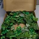 Sggvecsy 18 St. Patrick's Day Shamrocks Wreath for Front Door with Lights Artificial Lucky Clover Wreath with Greenery Ivy Leaves Berries for Irish St. Patrick's Day Decoration Wall Home Decor