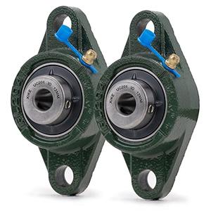 XIKE 2 Pcs UCFL201 Bore 12 mm Pillow Block Flange Mounted Ball Bearings, Solid Cast Iron Base and Self Aligning Chrome Steel Sealed Bearings.
