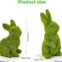 Easter Bunny Decorations,Resin Moss Bunny Figurine,Garden Artificial Moss Rabbit Easter Dcor Easter Party Favors Gifts(Small-2pcs)