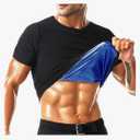 Sauna Shirt for Men Short Sleeve Mens Sauna Suit Sweat Body Shaper Compression Vest Gym Exercise Top L