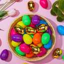 JOYIN 100PCS Easter Eggs, Plastic 2.3" 94PCS Colorful with 6PCS Golden Eggs Bulk Empty Fillable for Easter Hunt Party Favor Basket Stuffers Filler Classroom Prize Supplies Decor