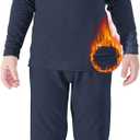 American Trends Kids Thermal Underwear Set Ultra Soft Kids Long Johns Sets Toddler Base Layer for Boys Girls (Large (100) /3T-4T, Navy)