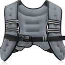 ZELUS Weighted Vest, 6lb/8lb/12lb/16lb/20lb/25lb/30lb Weight Vest with Reflective Stripe for Workout, Strength Training, Running, Fitness, Muscle Building, Weight Loss, Weightlifting (Grey)