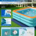 Inflatable Pool for Adults with Pump 102" X 68" X 22"