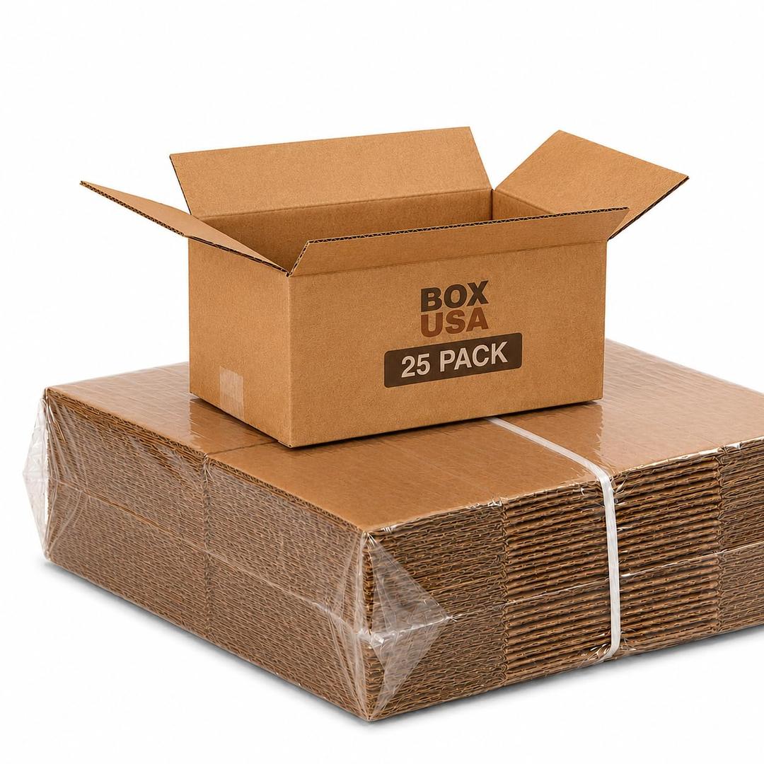 BOX USA Moving Boxes 15"L x 10"W x 6"H (25-Pack) Small - Corrugated Cardboard Box for Shipping, Mailing, Packing, Packaging and Storage