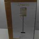 Adesso Antique Brass Floor Lamp with Beige Fabric Lampshade – Modern Accent Light for Bedroom, Living Room, and House Décor, 60.5” Tall