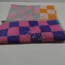 Multicolored Checkerboard Rug Carpet 8x10 Retro Funky Washable Area Rugs for Living Dining Room Bedroom Kitchen Office Entryway Aesthetic, Thin Colorful Checkered Rug Modern Groovy Carpet