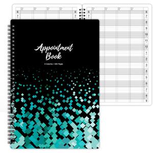 Appointment Book  Undated Salon Appointment Book, DailyHourly Schedule Book with 200 Pages, 6 AM - 9 PM, 15 Minute Intervals Day Planner, 7.8 x 11.5, 4 Column, Twin-Wire Binding, Hardcover