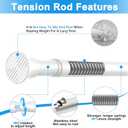 Shower Curtain Rod White 31-76 Inch Adjustable Tension Rod | Spring Tension, No Drilling, Anti-Slip, Rustproof, Easy Install