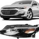 FIONE - For Chevy Malibu Headlight Assembly 2019 2020 2021 2022 Replacement Halogen Headlamp Projector Left Driver Side 84680167 84650573 GM2502498 LH