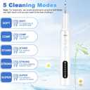ETACCU Dog Plaque Remover for Teeth, Dog Plaque Remover Tool with LED Light, 5 Modes Teeth Cleaning Tools, Low Noise Pet Tooth Brushing Kit Dental Tools for Dog and Cat, White