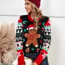 LANPULUX Christmas Sweater for Women Crewneck Adorable Ugly Christmas Sweater Family Matching Outfits Loose Pullover Knitwear (M)