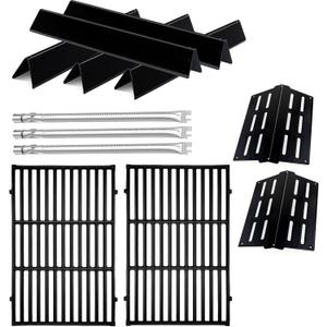 Genesis Grill Parts for Weber Genesis E310 with 7524 Cast Iron Grill Grate Porcelain Flavorizer Bars 7622 Heat Deflector and 62752 Gril Burners for Weber Genesis 300 Series, Genesis E330 S330