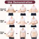 Cmipeob 3 In 1 Postpartum Belly Band Abdominal Binder Post Surgery C Section Belly Binder Post Partum Hysterectomy Belly Support Wraps Postpartum Waist Trainer Essentials After Birth Beige, XXX-Large