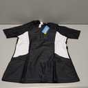 Halcurt Women's Half Zip Short Sleeve Rash Guard Top with Bra Side Pockets Swim Shirts UPF50+ Swimsuit Black  Size S