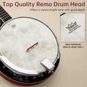 Kmise Banjo, 5 String Banjos with Remo Head Full Size 38 Inch Closed Back with Removable Resonator, Strings Pack, Finger Picks, Strap, Case, Tuner Set Accessories for Starter Adults Beginner Gift