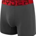 Spyder Performance Mesh Mens Boxer Briefs Sports Underwear For Men (Medium, Black/Navy/Black/Grey)