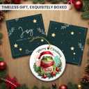 5 x Funny Frog Christmas Ornament 2025 - Frog Ornaments for Christmas Tree, Frog Gifts for Women, Men, Boys, Girls, Kids - Cute Animals Gifts Xmas Hanging Ceramic Ornament