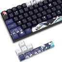 XVX PBT Keycaps - 132 Keys, Great Wave Off Kanagawa Japanese Keyboard Set, 5 Side Dye-Sub Custom Keycaps, Cherry Profile for Cherry/Gateron MX Switches