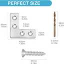 8PCS 1.65 x 1.65 L Shape Flat Metal Frame Bracket, 90 Degree Right Angle Corner Brace, Stainless Steel Mending Plate for Wood with 32PCS Screws
