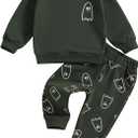 YINGISFITM Baby Girl Valentines Outfit Toddler Girls Valentines Shirt Sweatshirt Sweets Pants Spring Clothes Set (Green)