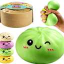 2026 New Big Squishy Dumpling,Dumpling Squishy, Rainbow Dumplings, Cute Anxiety Relief Fidget , Soft Squeeze Decompression Dough for Adults(Green)